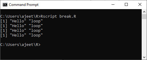 R Break statement