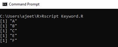 R Programming Keywords