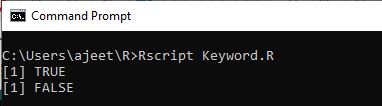 R Programming Keywords