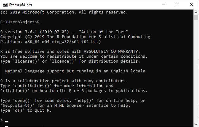 Syntax of R Programming