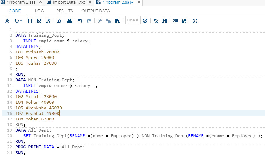 Concatenate Multiple Data sets