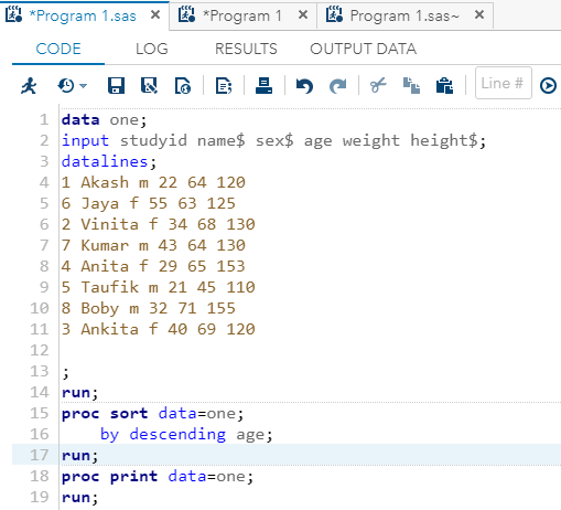 Sorting in SAS