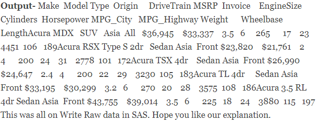 Write Data-sets in SAS