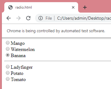 Handling Radio buttons