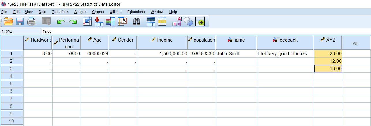 Columns and Alignment in SPSS