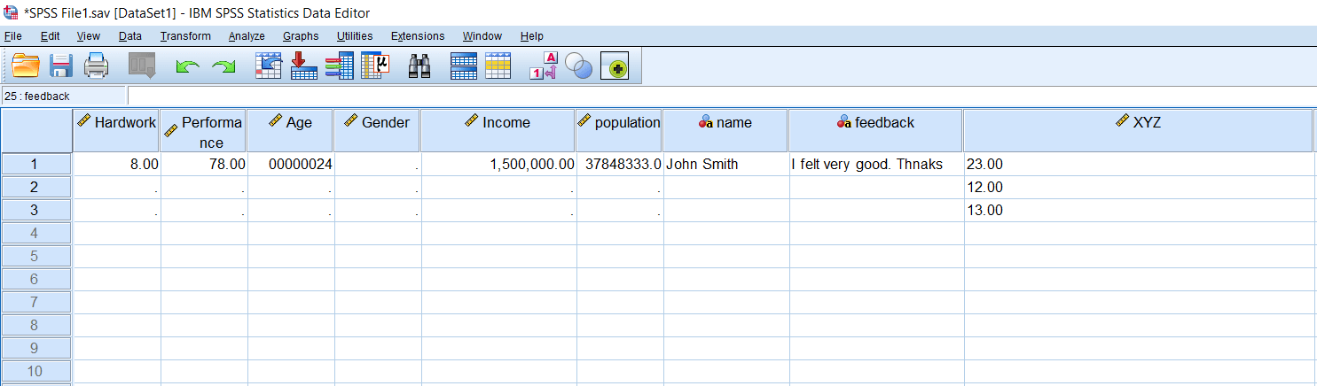 Columns and Alignment in SPSS