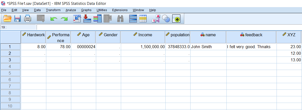 Columns and Alignment in SPSS