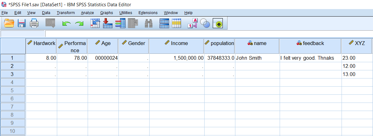 Columns and Alignment in SPSS