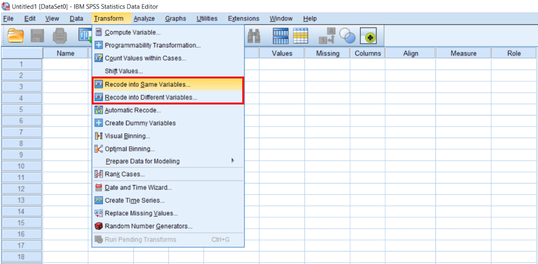 SPSS Recode Variable