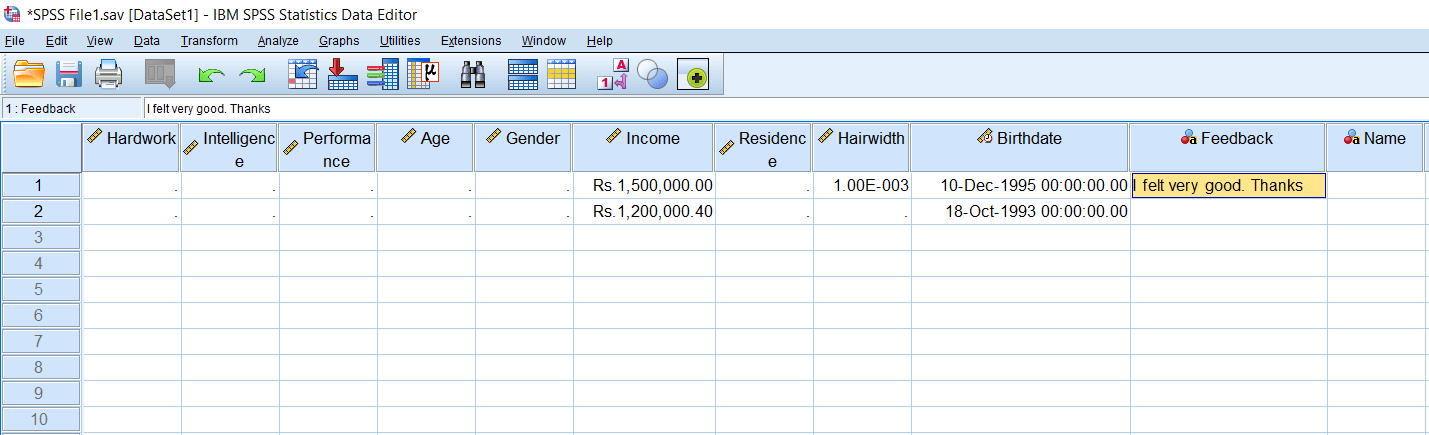 SPSS String Variable