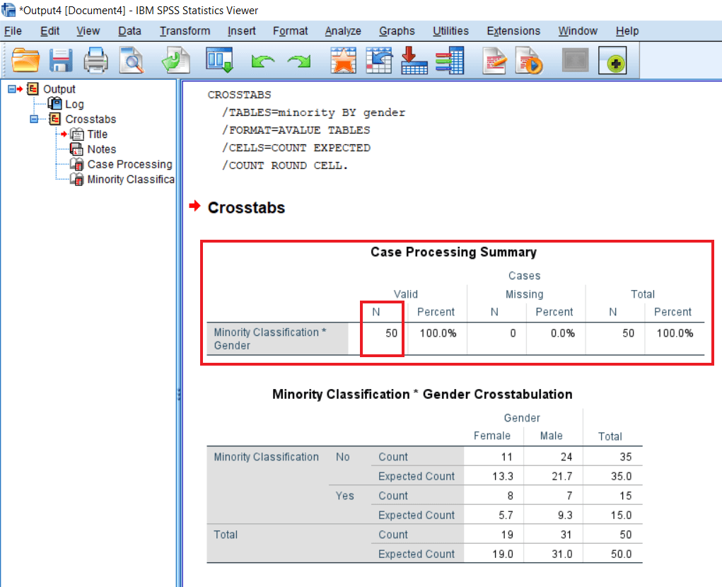 Testing assumptions of Chi-square test in SPSS