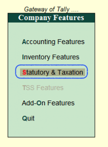 Statutory & Taxation in Tally ERP 9