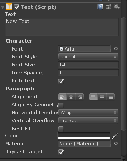 Unity UI Text