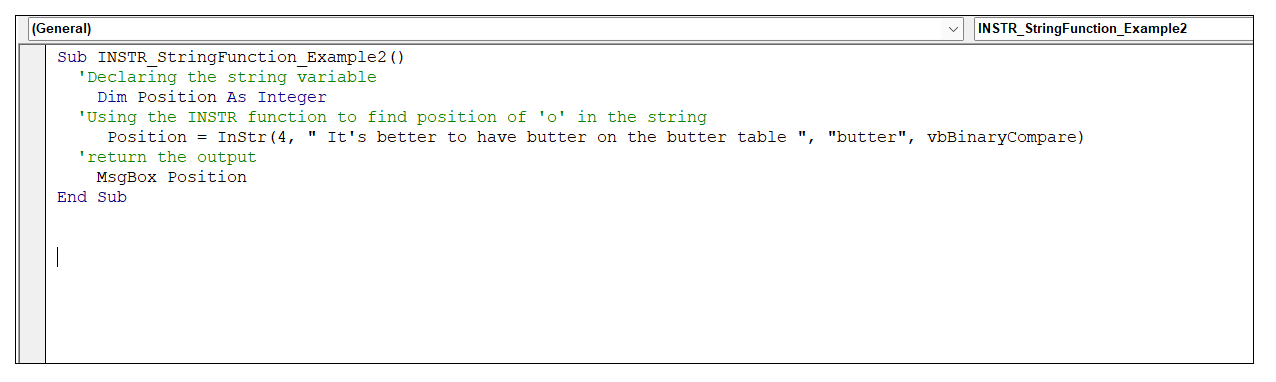 VBA Instr Function