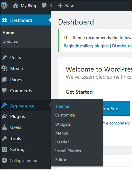Wordpress How to install wordpress themes1