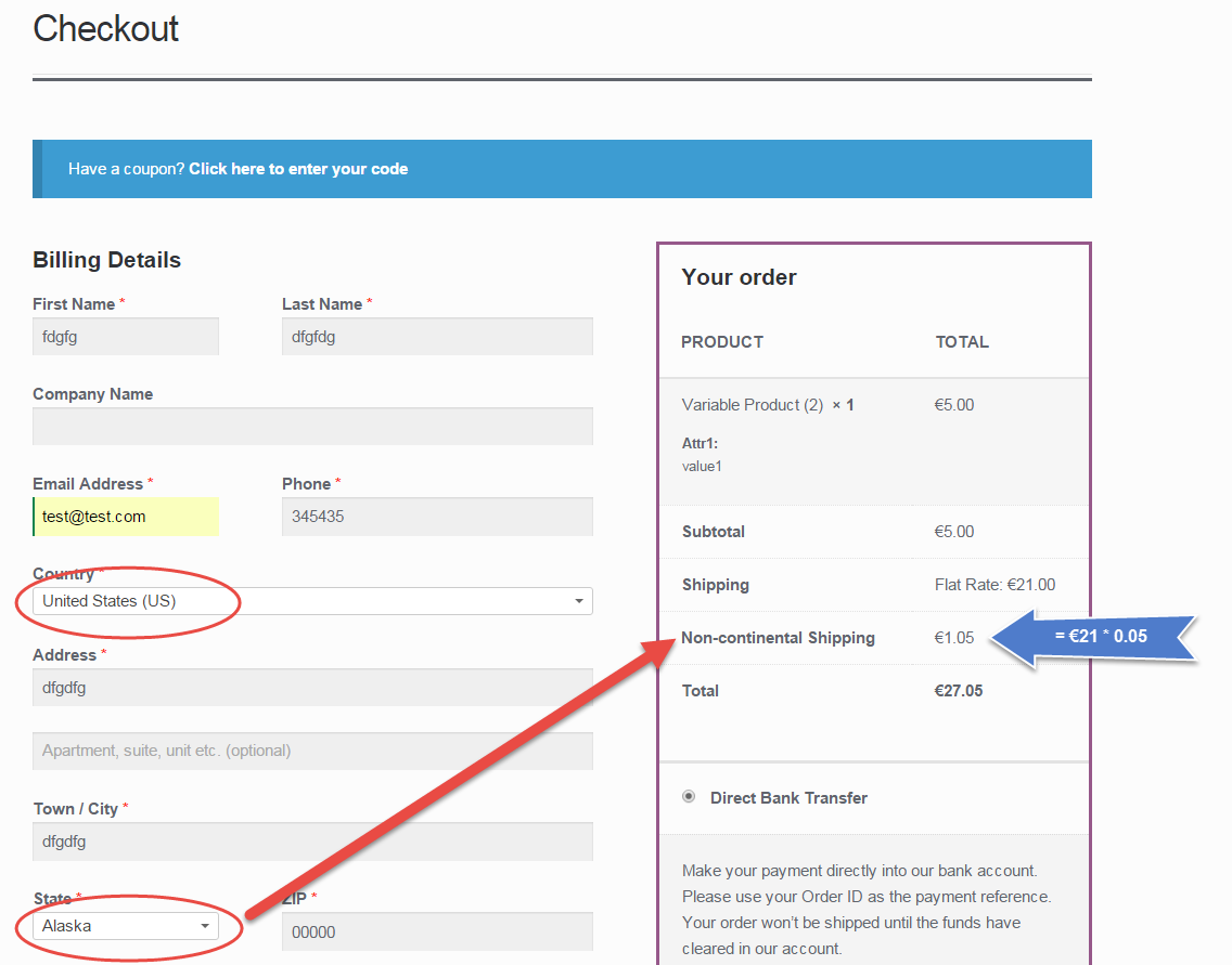WooCommerce: Add Shipping Surcharge for Specific States