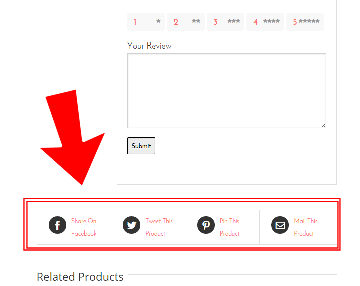 Avada: single product page social sharing WooCommerce