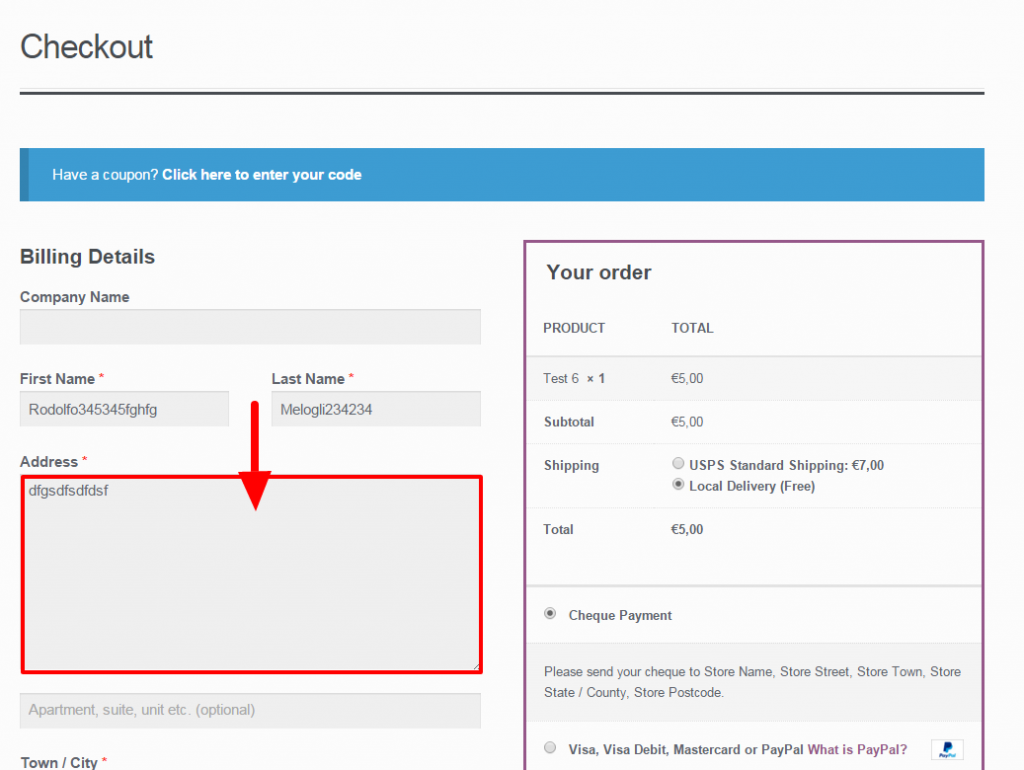 WooCommerce: Chenge Input Field to Textarea @ Checkout Page