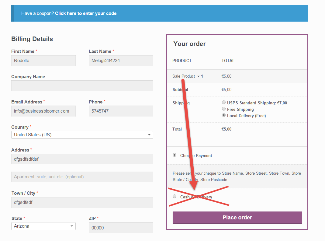 WooCommerce: Disable Payment Method for Specific Category