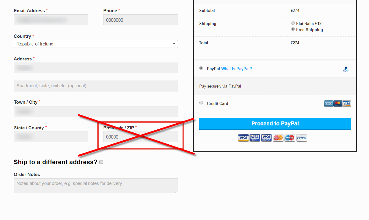 Remove the Postcode Field on the WooCommerce Checkout Page