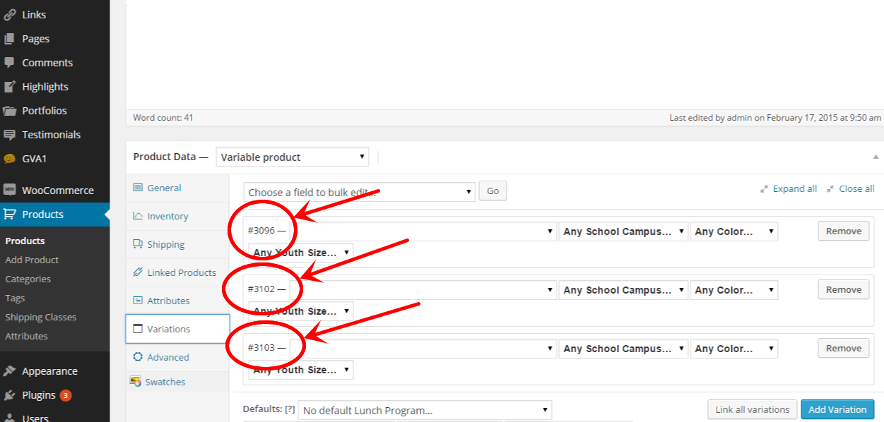 WooCommerce Find Variation IDs