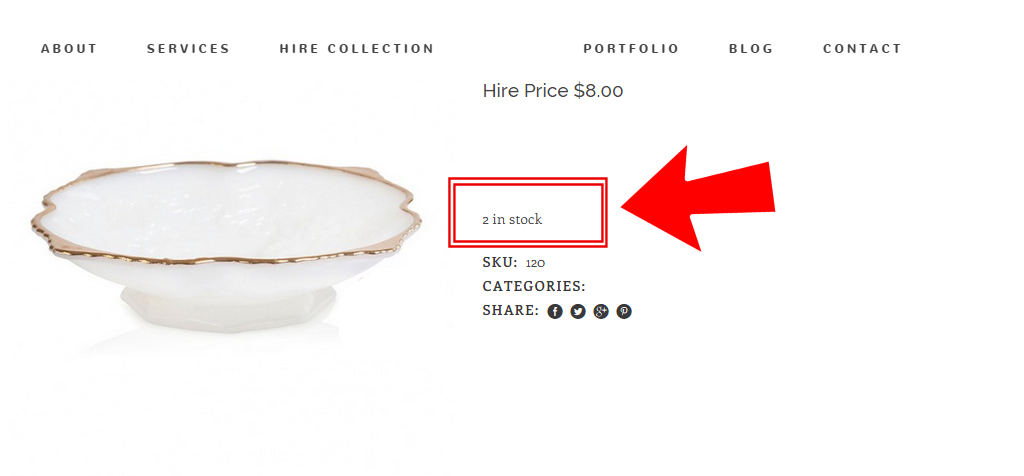 WooCommerce: in stock text in the single product page