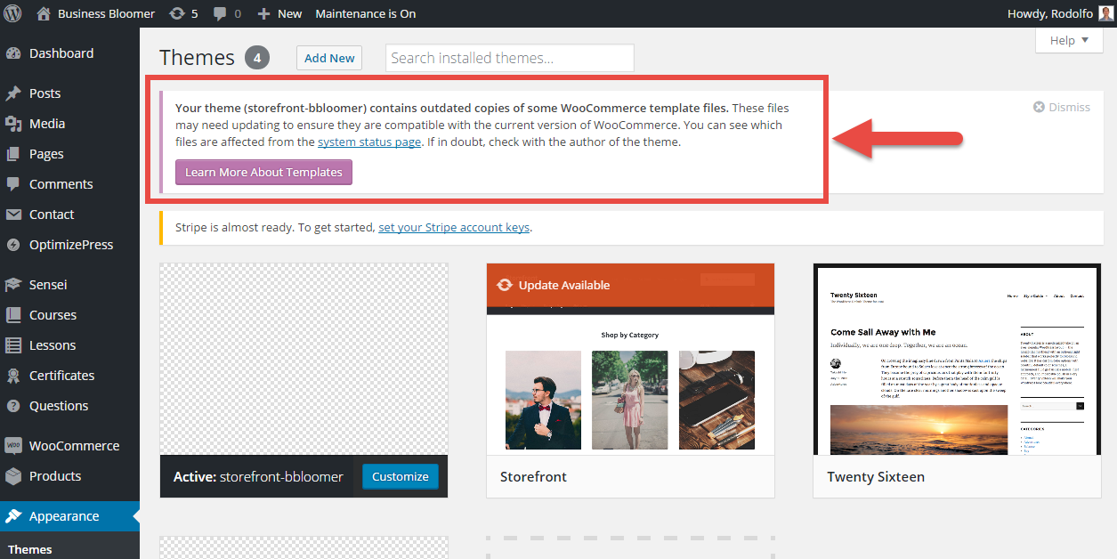 Fixing the error: "Your theme contains outdated copies of some WooCommerce template files"
