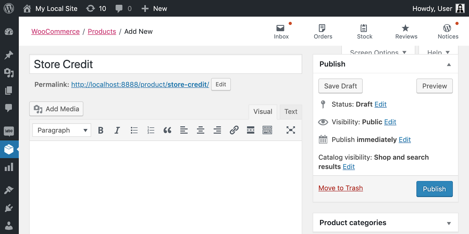 add a new product to connect to store credit
