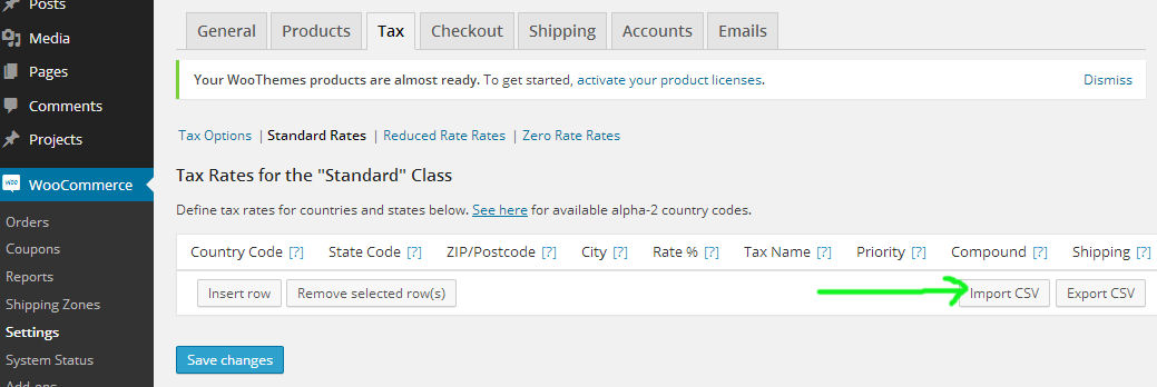 Import Taxes in WooCommerce