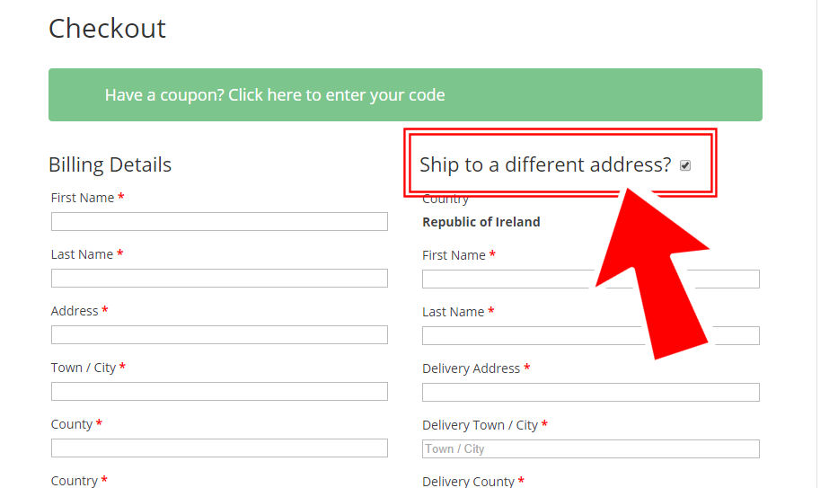 WooCommerce Ship to Different Address Checkbox