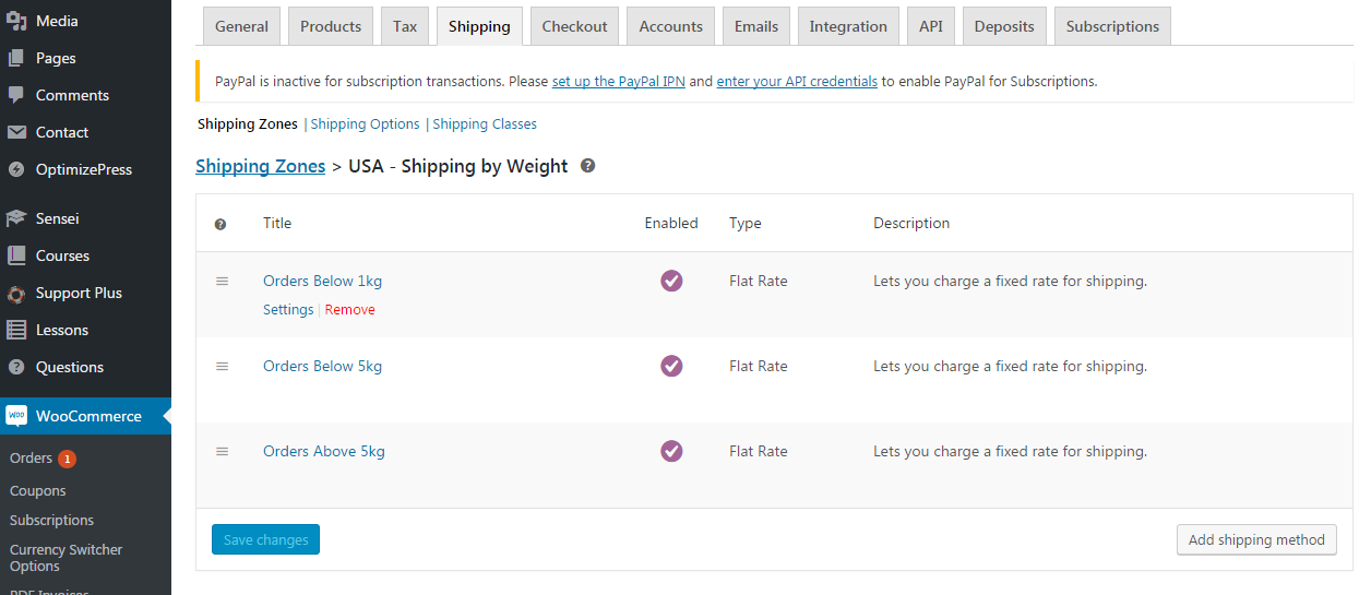 WooCommerce Shipping by Weight (Shipping Zone Setup)