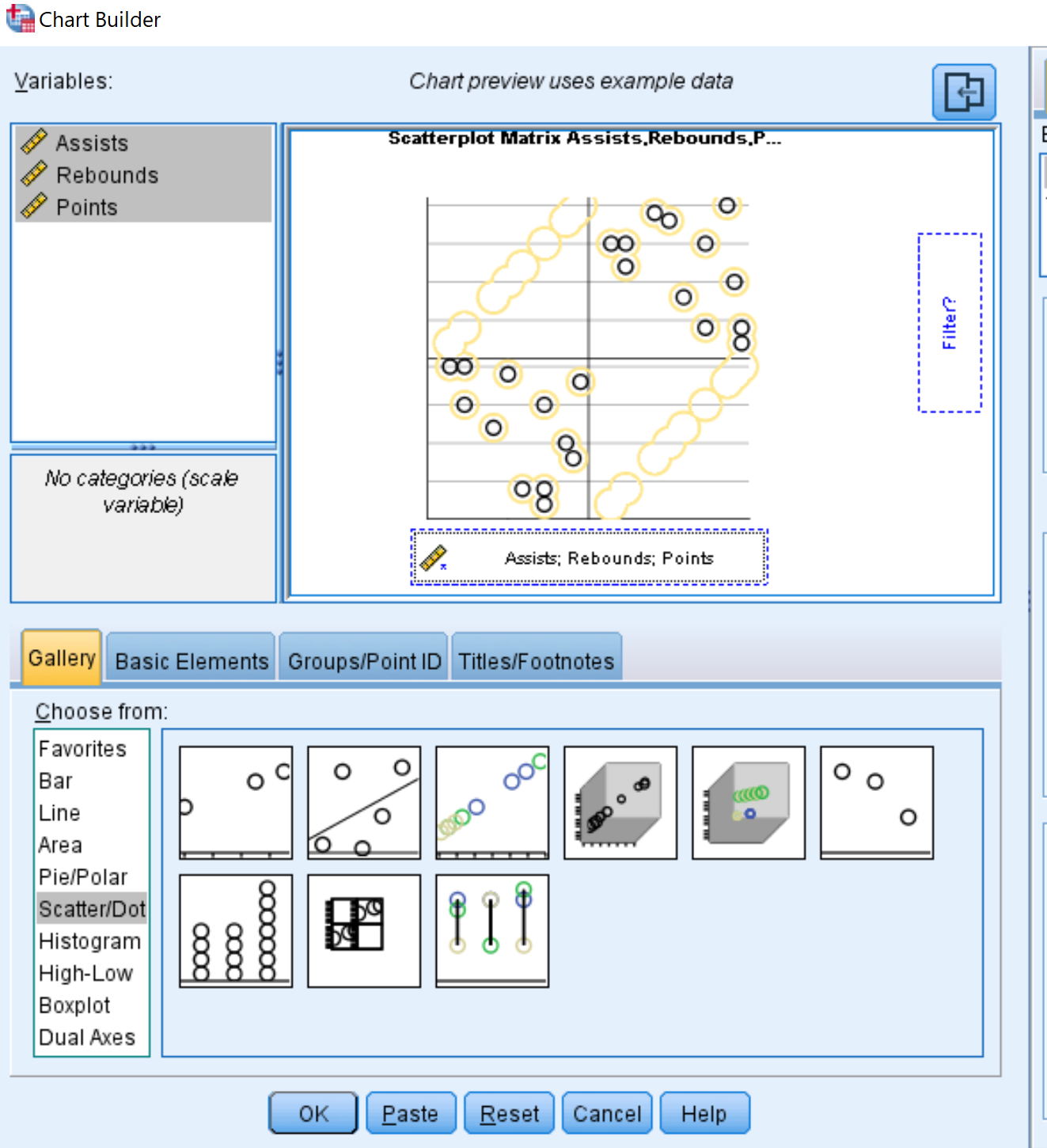 Scatterplot matrix in SPSS