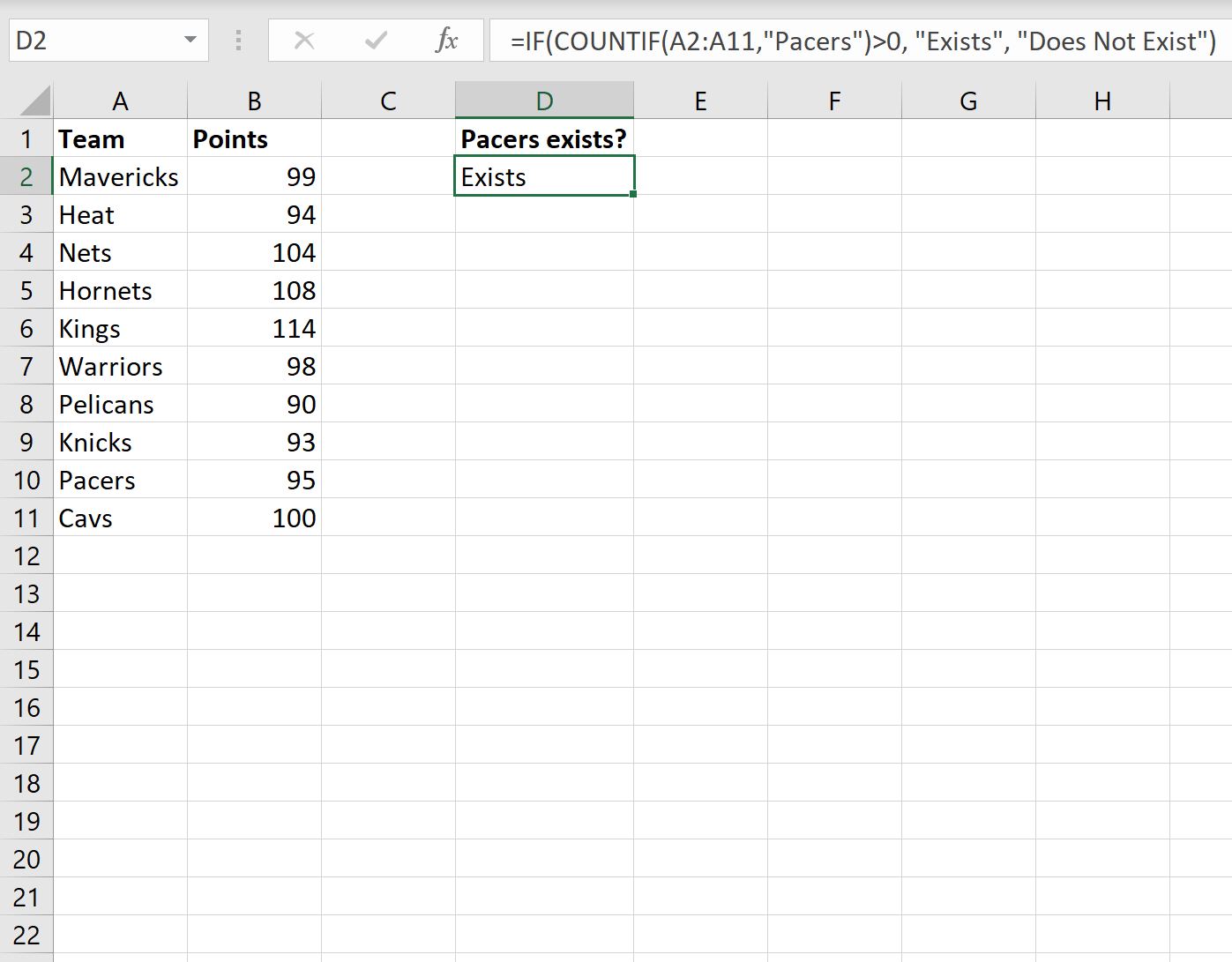 Excel IF function with range of values