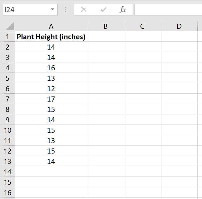 One sample in Excel
