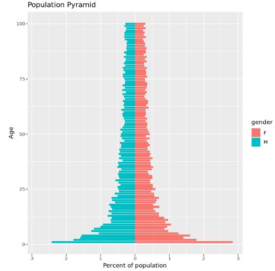 Population pyramid in R using ggplot2