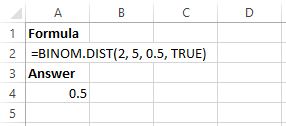 Binomial distribution with coin flips in Excel